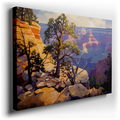 Grand Canyon Solitary Tree - Vibrant Sunset Canvas Wall Art