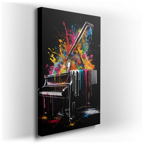 Grand Piano Symphony - Fusion of Music and Color - Canvas Wall Art