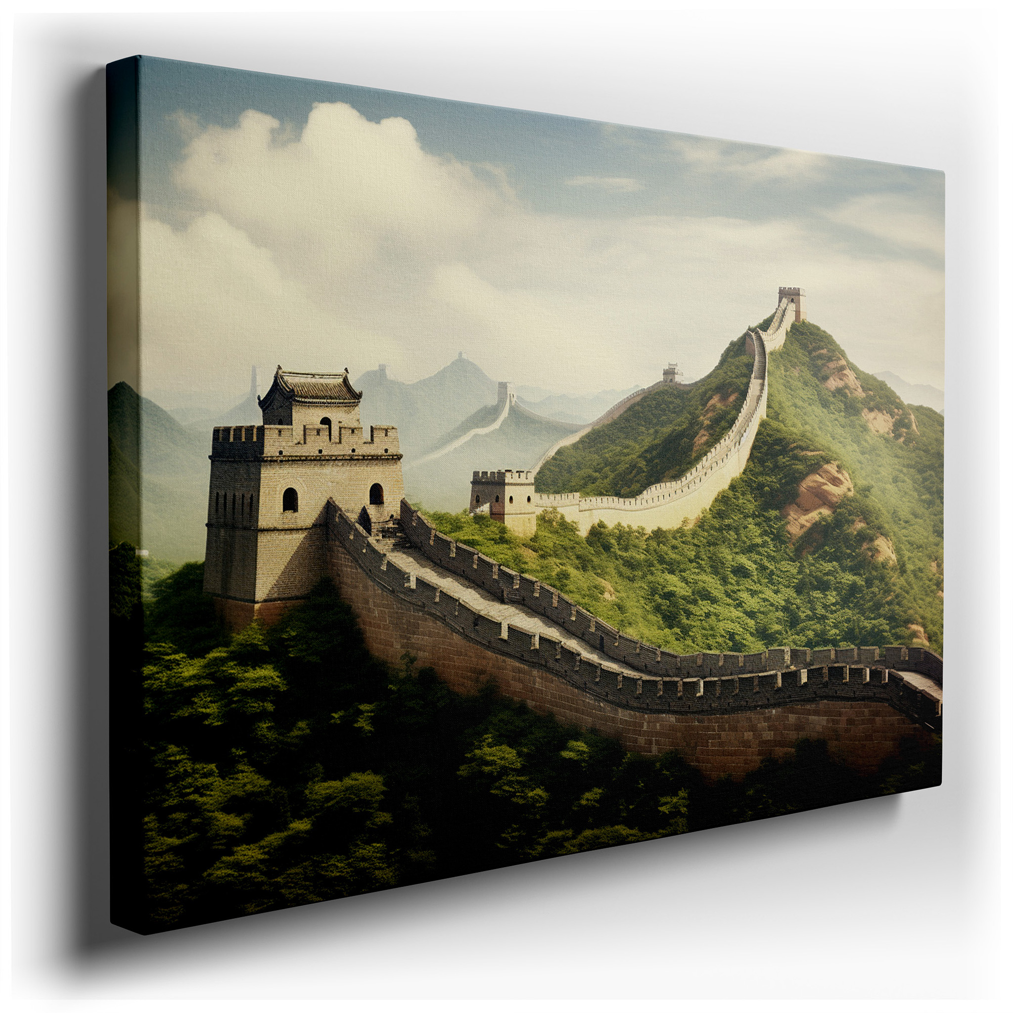 Great Wall of China Canvas Art - Emblem of Resilience and Ingenuity, Ideal for Office and Bedroom Decor wrapped canvas