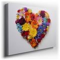 Heart-Shaped Floral Symphony - Colorful Canvas Wall Art