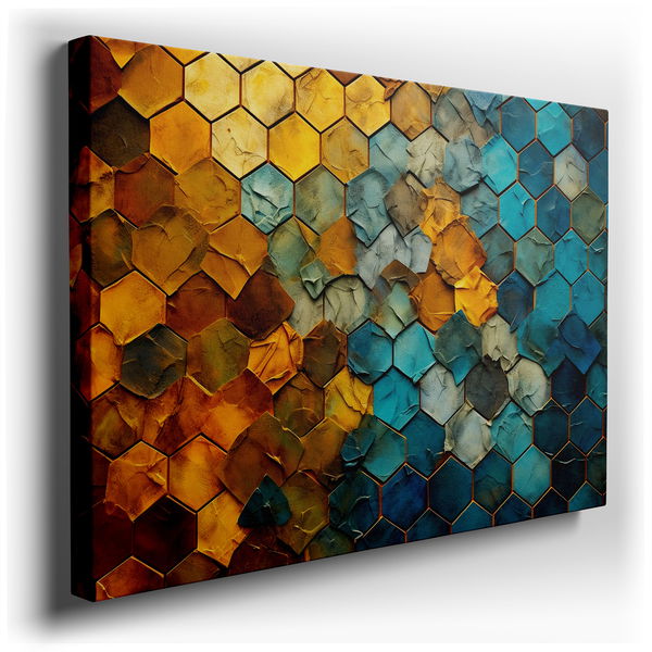 Hexagonal Harmony in Vibrant Colors Wall Art