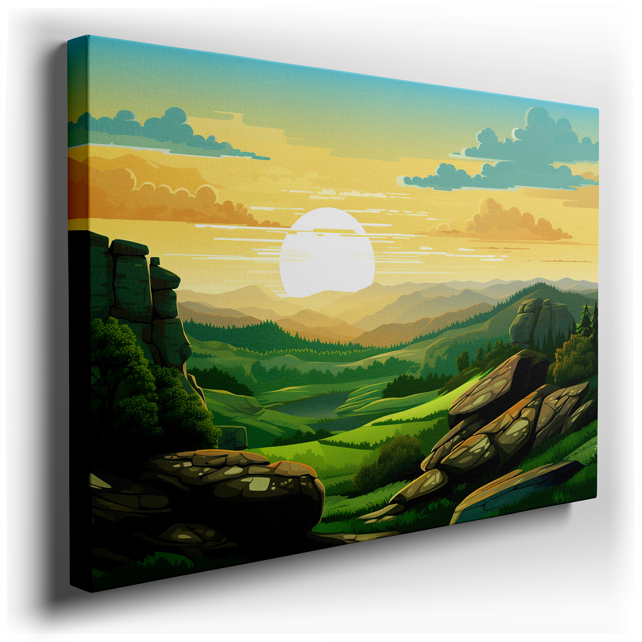 Inspiring Sunrise Above Majestic Cliffs: Serene and Energizing Large Wall Art for Inspiring Spaces, Canvas Wall Art,