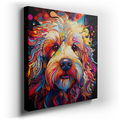 Joyful and Vibrant Dog Portrait - Colorful Canvas Wall Art