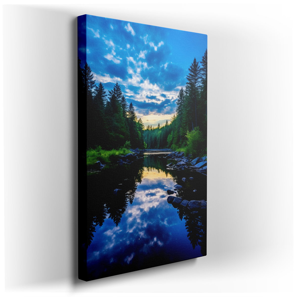 Lakeside Serenity - Vibrant Nature Canvas Wall Art