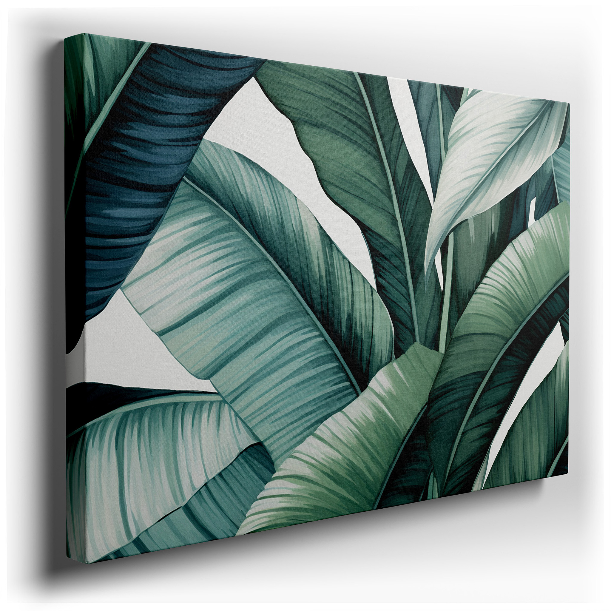 Lush Tropical Foliage Featuring Vibrant Greens: A Peaceful Entrance to Nature's Serenity - Large Wall Art, Canvas Wall