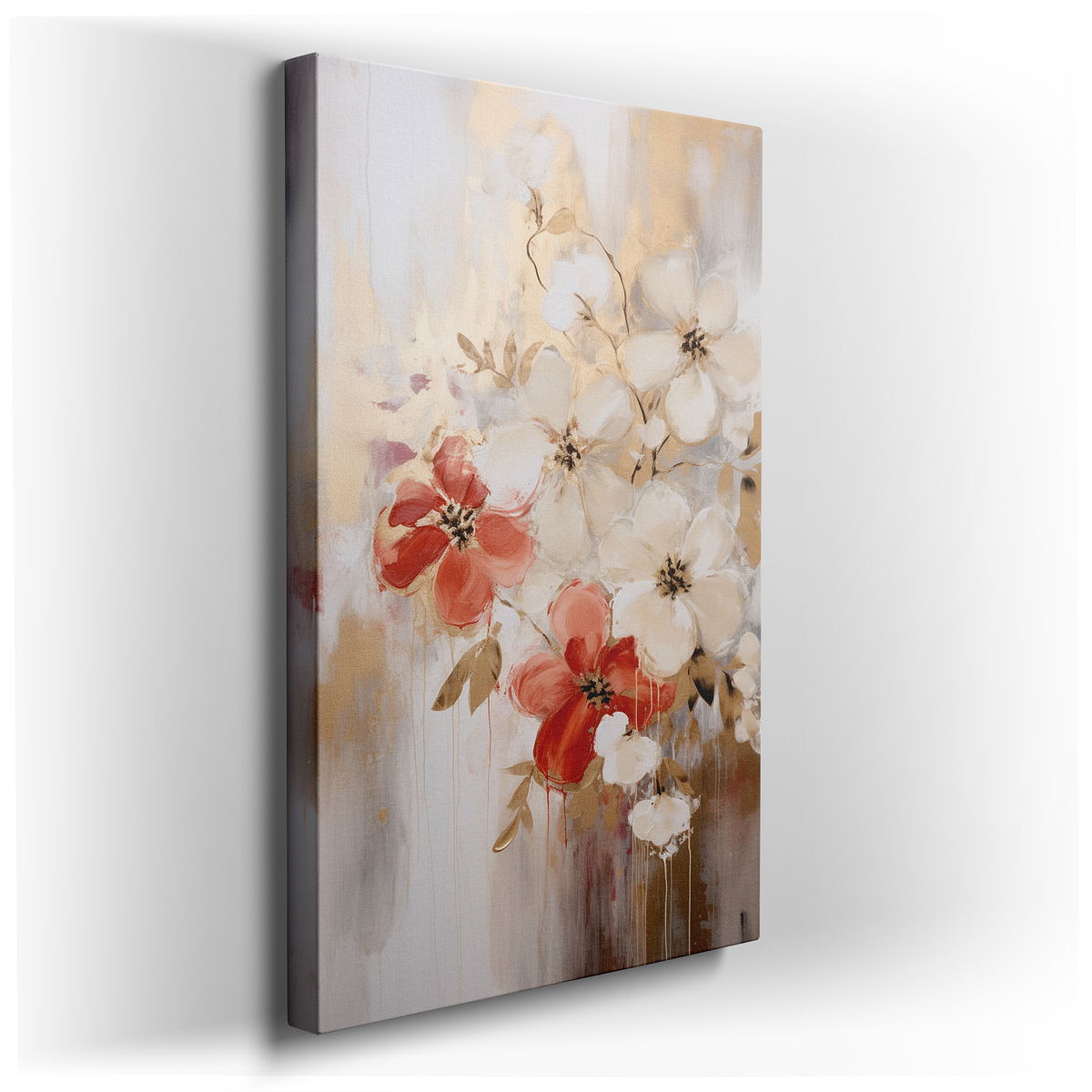 Luxurious Bouquet Featuring Golden Highlights - Large Wall Art