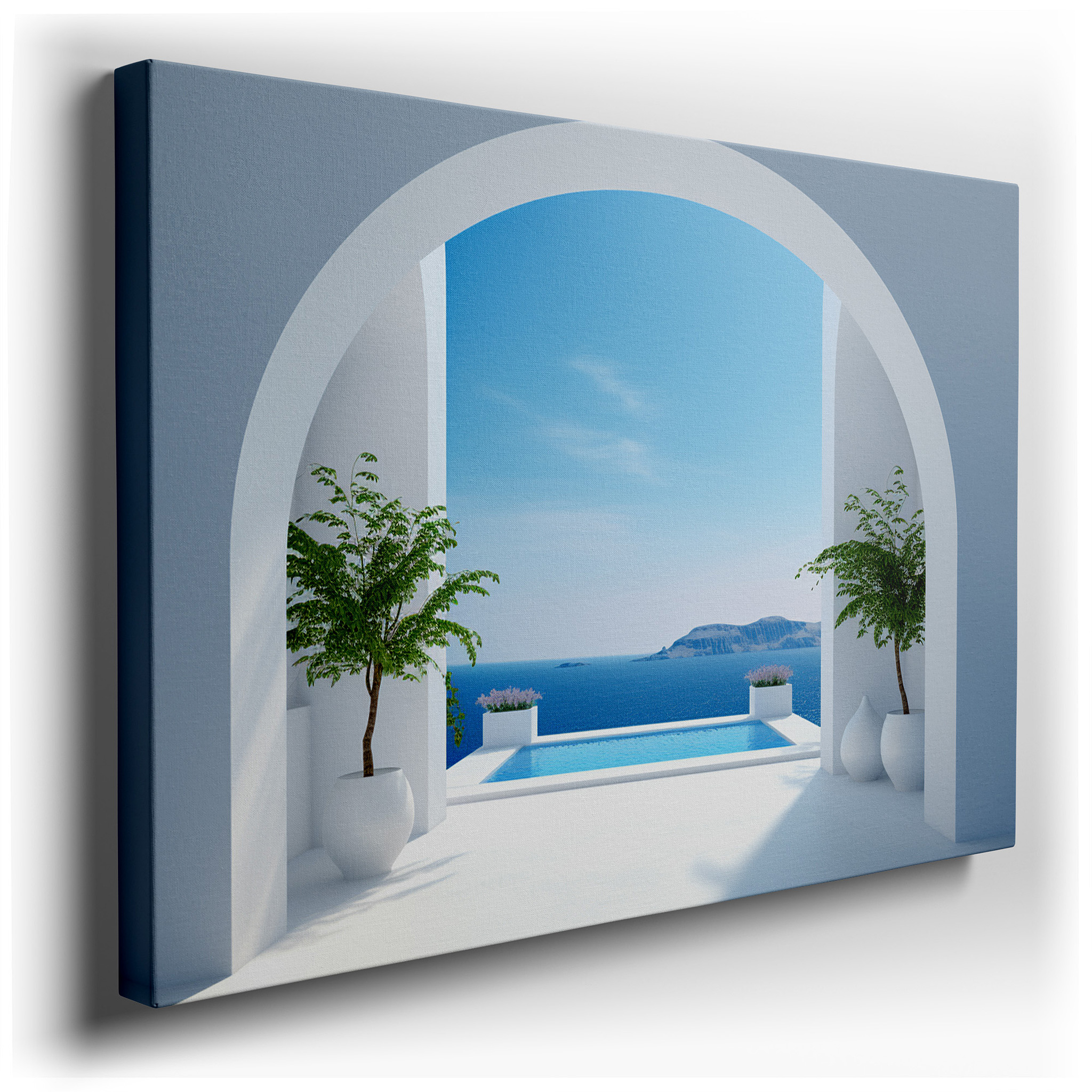 Luxurious Coastal Retreat: Blending Human Creativity with Natural Beauty - Large Wall Art, Canvas Wall Art, Wall Decor