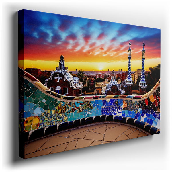 Magical Night at Park Güell - Large Canvas Wall Art