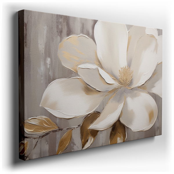 Magnolia Blossom's Serene Beauty - Elegant Floral Canvas Wall Art