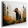 Majestic Bear in Lush Wilderness - Abstract Canvas Wall Art