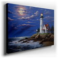 Majestic Lighthouse Amidst Stormy Seas - Large Wall Art