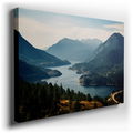 Majestic Mountains and Tranquil River - Large Wall Art