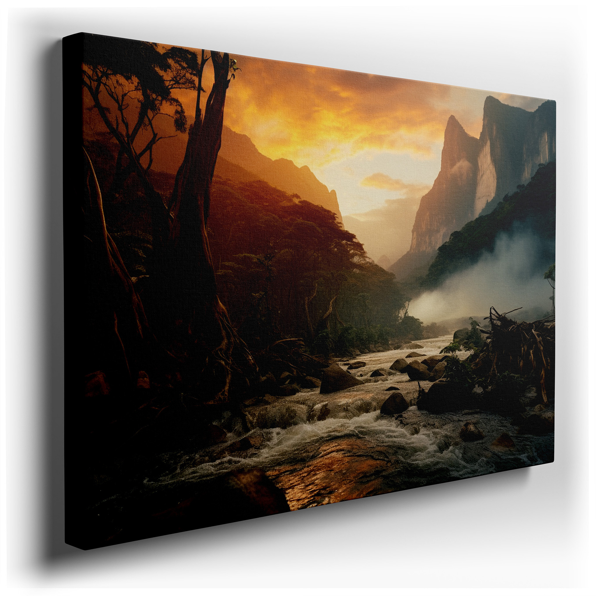 Majestic Peaks and Misty Dawns - Exquisite Depiction of Nature's Splendor Large Wall Art, Canvas Wall Art, Wall Decor,