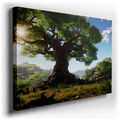 Majestic Tree - Tranquil Green Canvas Wall Art