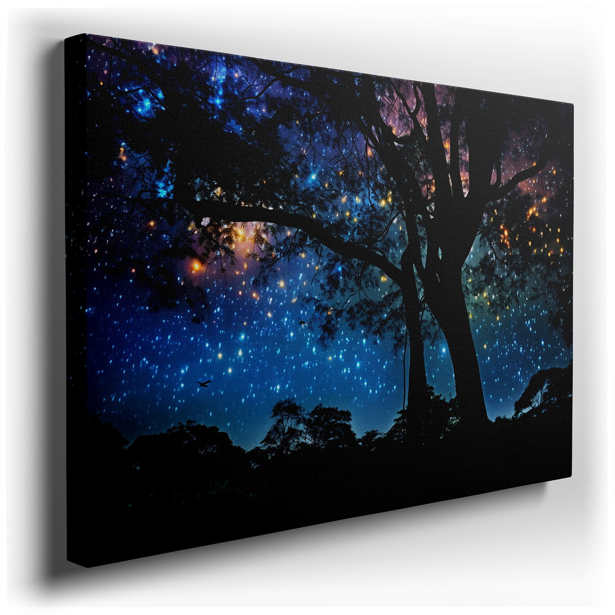 Majestic Tree Silhouette - Gateway to the Infinite Cosmos - Canvas Wall Art