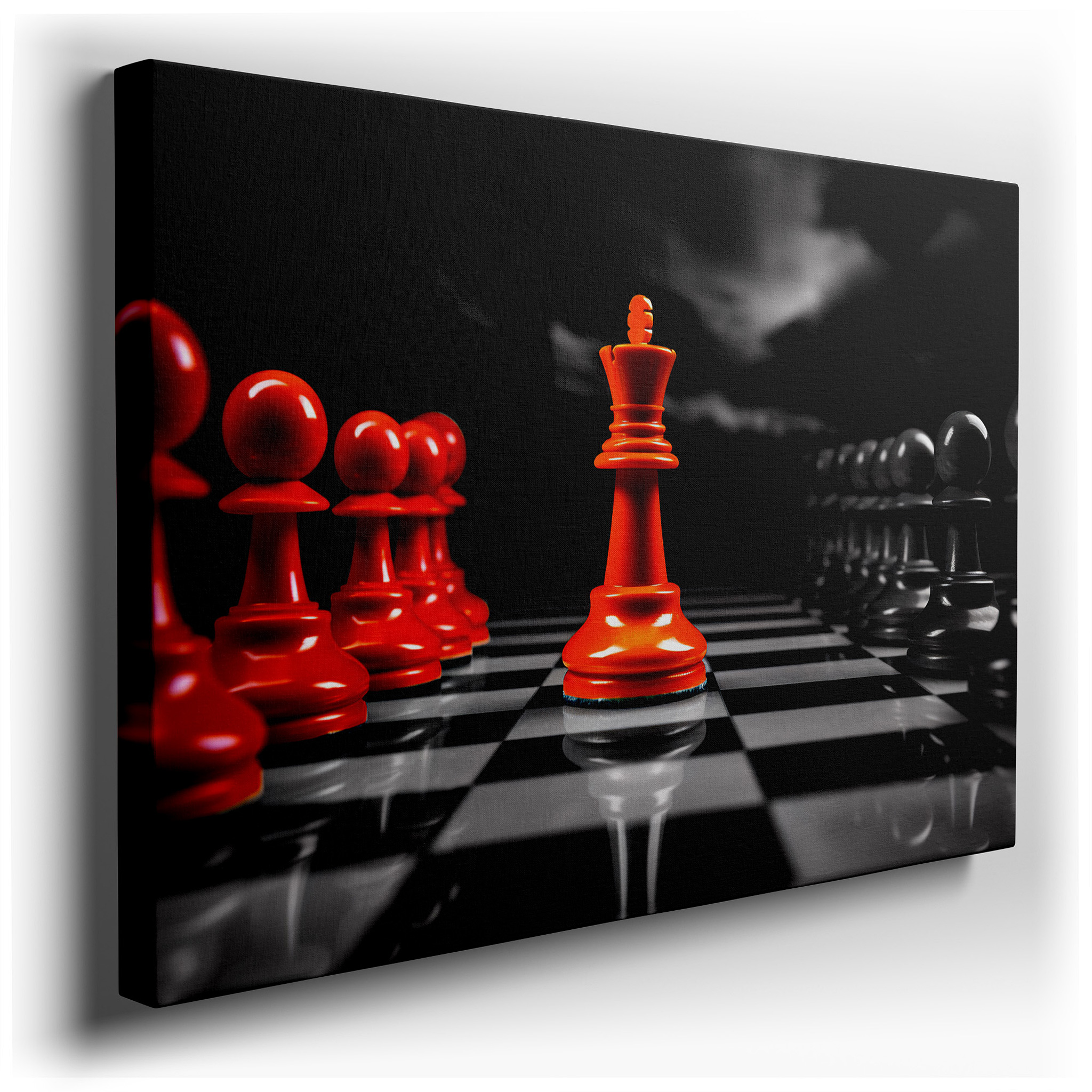 Masterpiece Chess Set Wall Art Displaying Passion, Power, and Strategy - Ideal for Office and Bedroom Decor wrapped