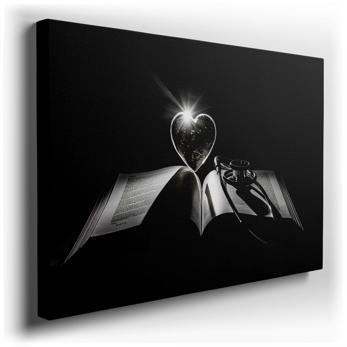 Medical Profession Tribute - Black & White Canvas Wall Art