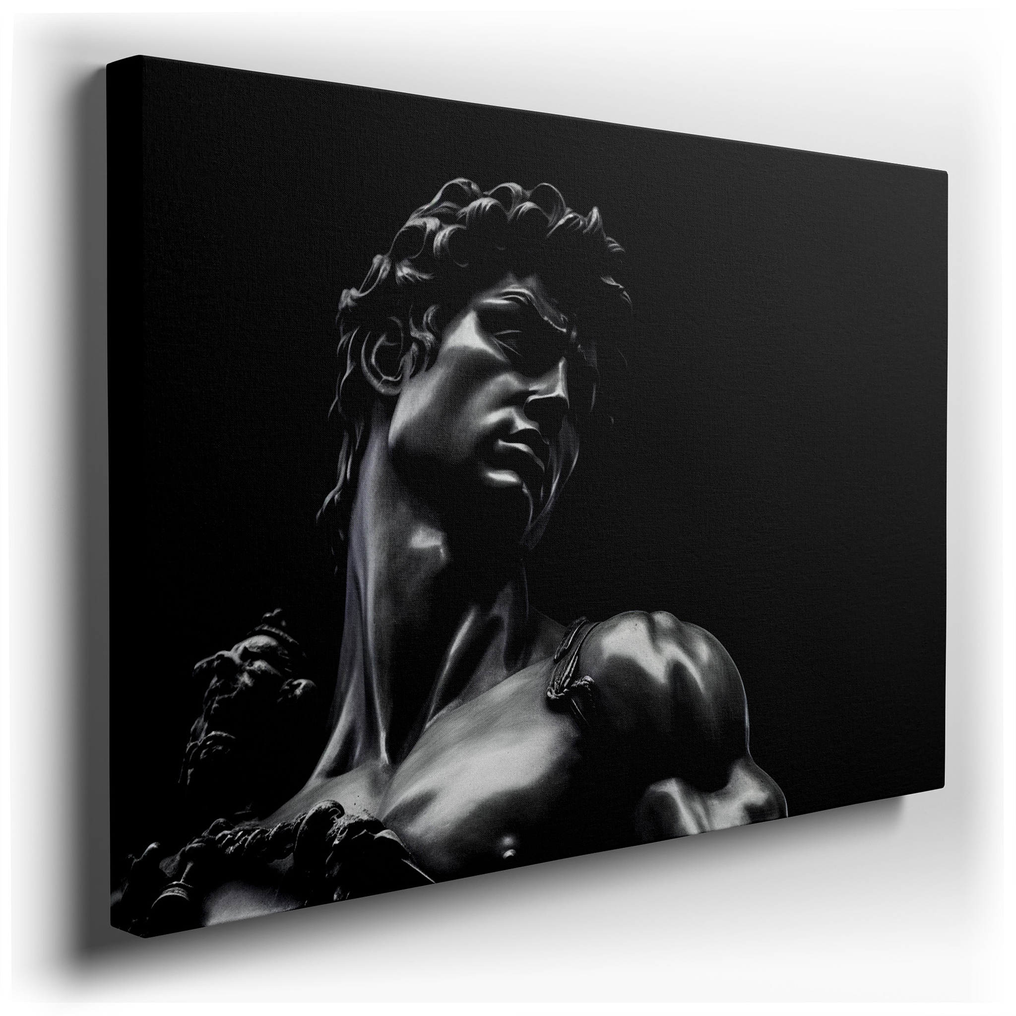 Michelangelo's David Close - Up Wall Art: A Masterpiece of Human Artistry and Spirit - Large Canvas Wall Decor for