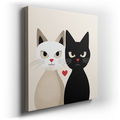 Minimalist Cat Companionship - Elegant Canvas Art
