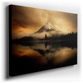 Misty Dawn Light on Majestic Mountain Peak - Tranquil Canvas Wall Art