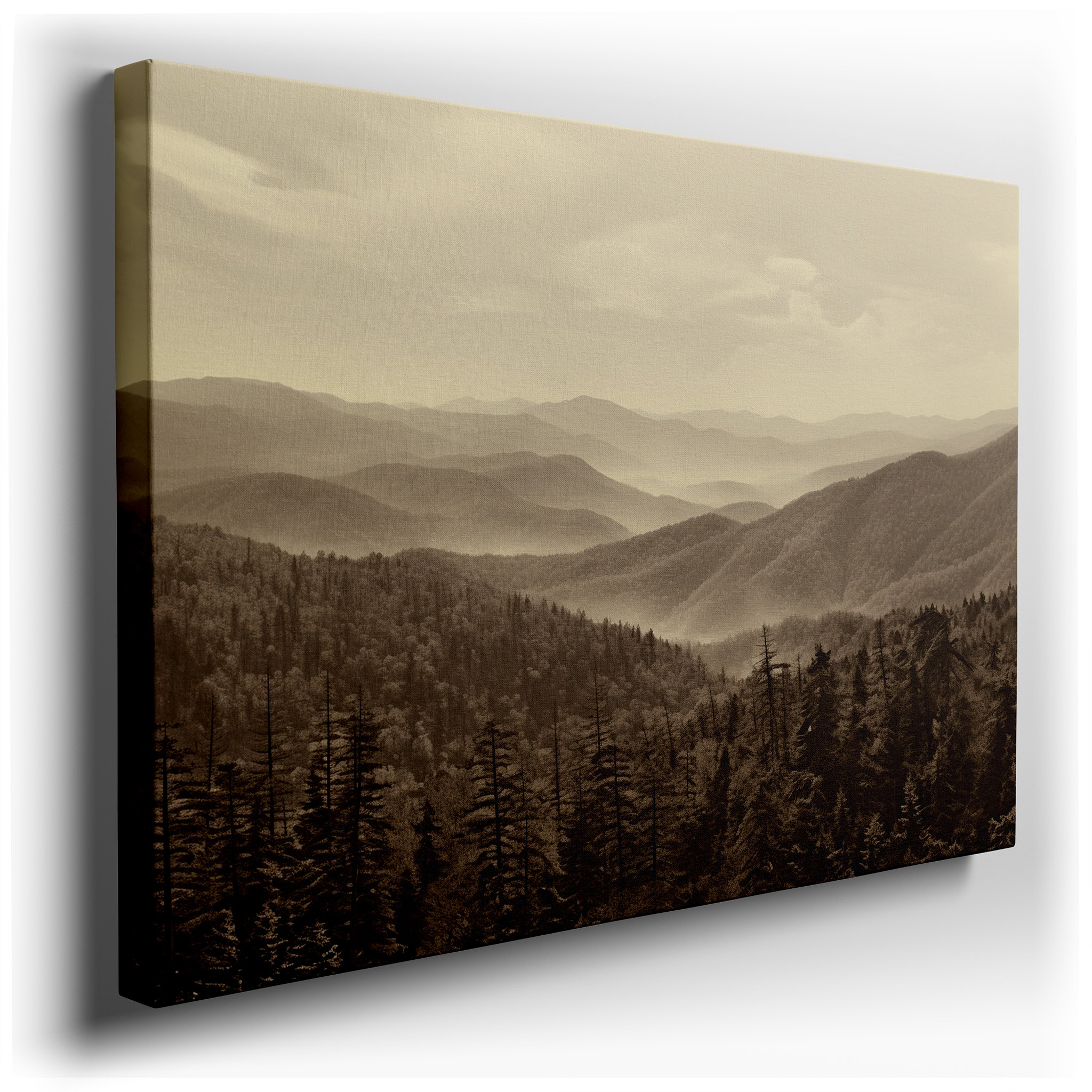 Misty Ethereal Mountains, Tranquil Panoramic Large Wall Art for Serene Spaces, Canvas Wall Art, Wall Decor for Office