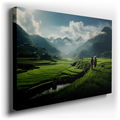 Misty Mountains and Lush Rice Terraces - Large Wall Art