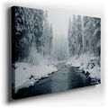 Misty Winter Scene - Black and White Canvas Wall Art