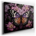 Monarch Butterfly on Colorful Flowers - Nature Canvas Wall Art