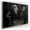 Monochrome Lion Encounter Canvas Art for Home & Office