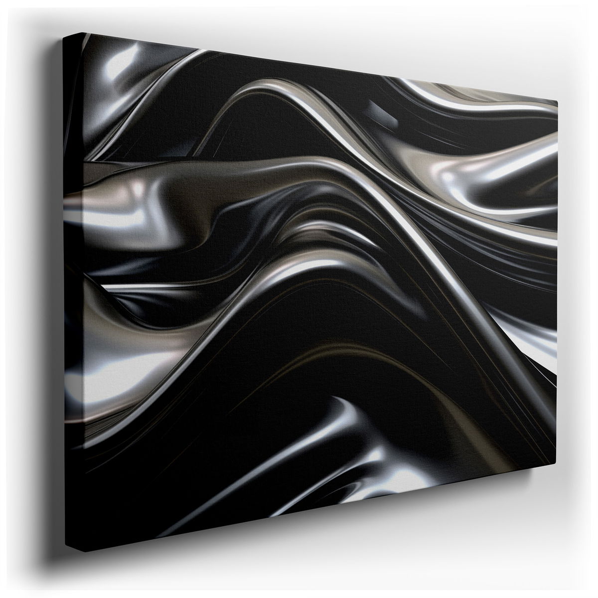 Sleek Monochrome Metallic Textures Canvas Art