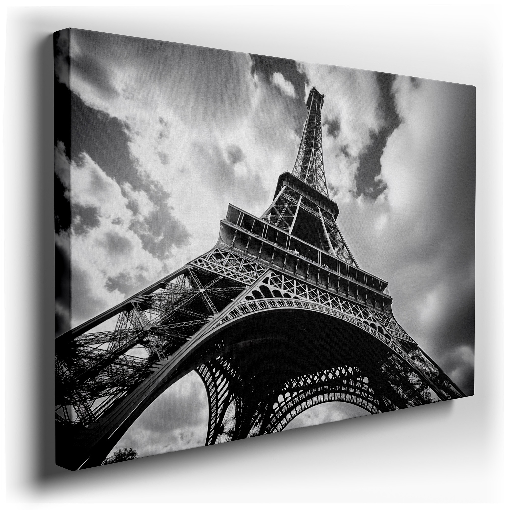 Monochrome Tribute to the Timeless Elegance of the Eiffel Tower: Iconic Architecture Large Wall Art, Canvas Wall Art,