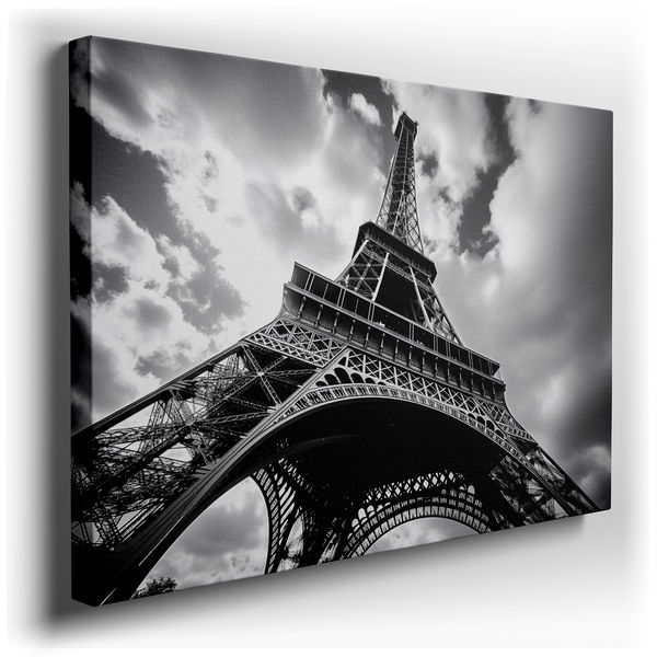 Monochrome Elegance of Eiffel Tower Canvas Art