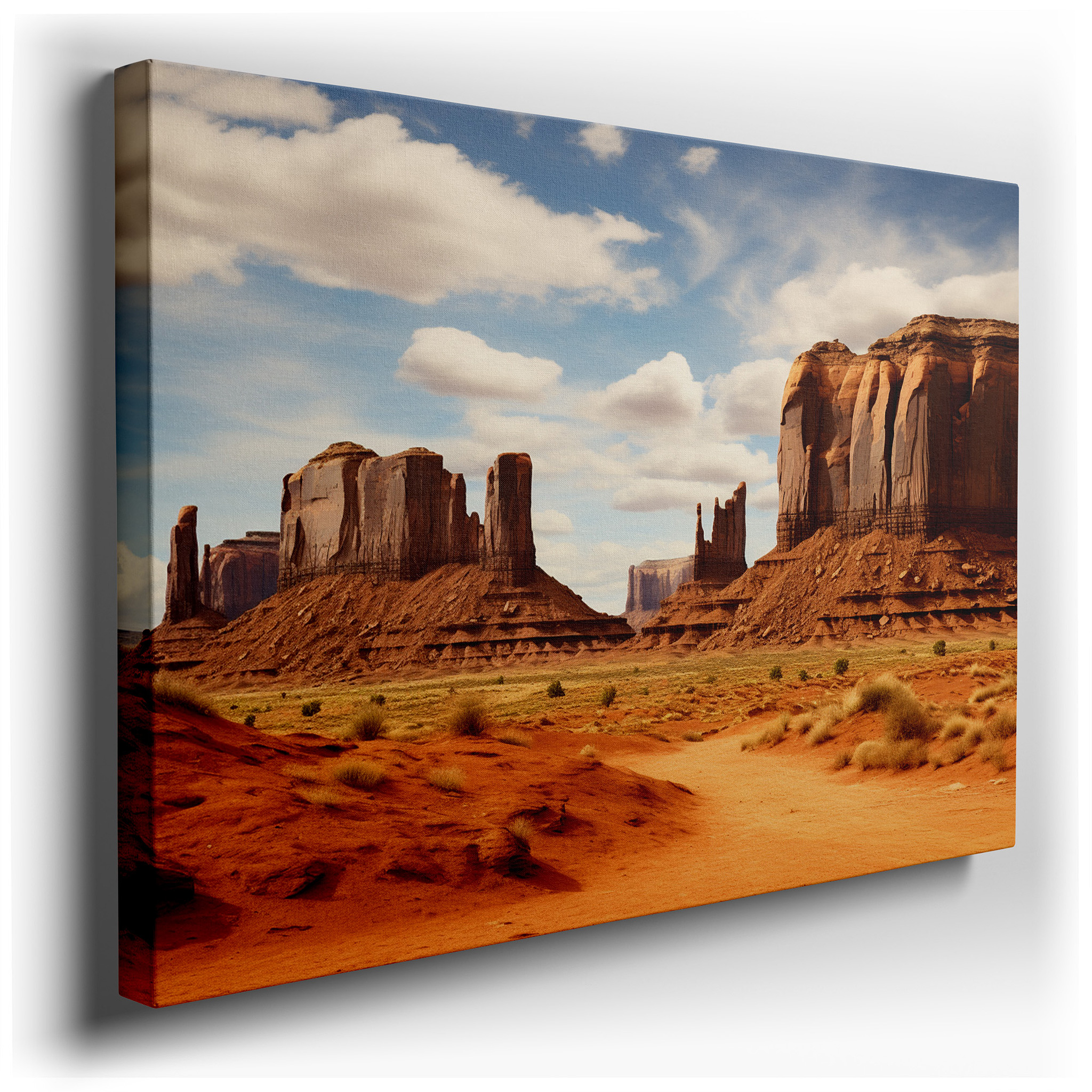 Monument Valley Majesty: A Stunning Exhibition of Nature's Splendor and the Passage of Time - Large Canvas Wall Art for