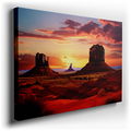 Monument Valley Sunset Majesty - Geometric Harmony Canvas Wall Art