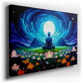 Moonlit Meditation - Serene Ethereal Glow Canvas Wall Art