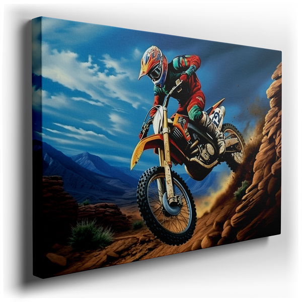 Motocross Racing Excitement - Dynamic Canvas Wall Art