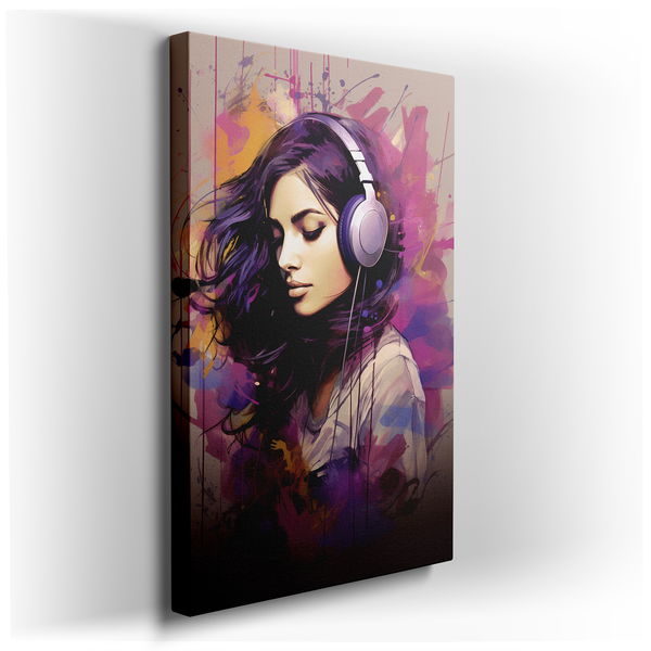 Music's Embrace - Abstract Colorful Canvas Wall Art