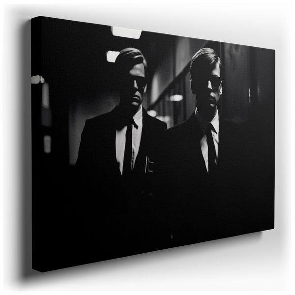 Mysterious Monochrome Figures - Cinematic Canvas Wall Art
