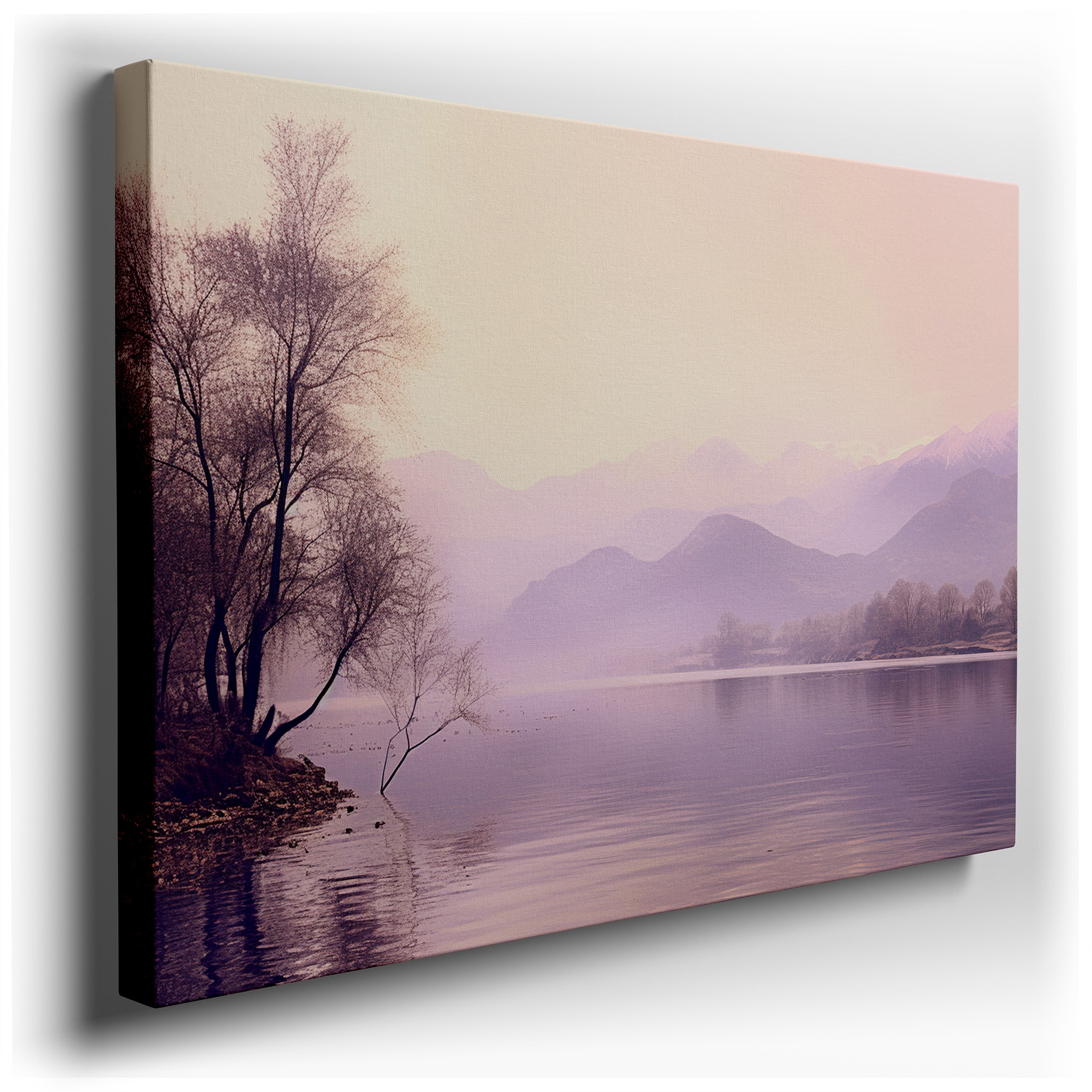Mystical Landscape at the Edge of Reality, Serene Beauty Among Misty Mountains, Large Wall Art, Canvas Wall Art, Wall