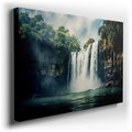 Mystical Waterfall in Mist - Serene Nature Canvas Wall Art