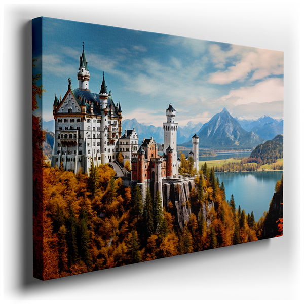 Neuschwanstein Castle - Autumn Colors Canvas Wall Art