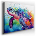 Ocean Tranquility - Vibrant Turtle Canvas Wall Art