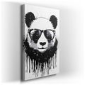 Panda in Sunglasses - Vibrant Ink Splashes Canvas Wall Art