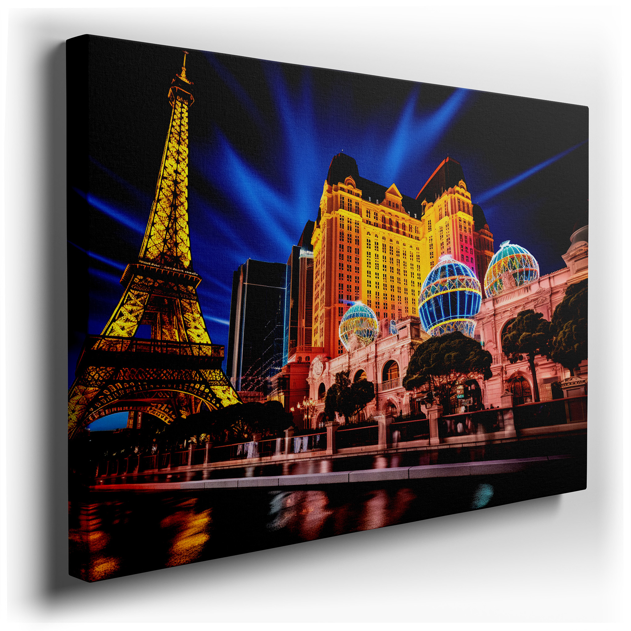 Paris at Night - Vibrant Cityscape and Illuminated Eiffel Tower Large Wall Art, Canvas Wall Art, Wall Decor for Office