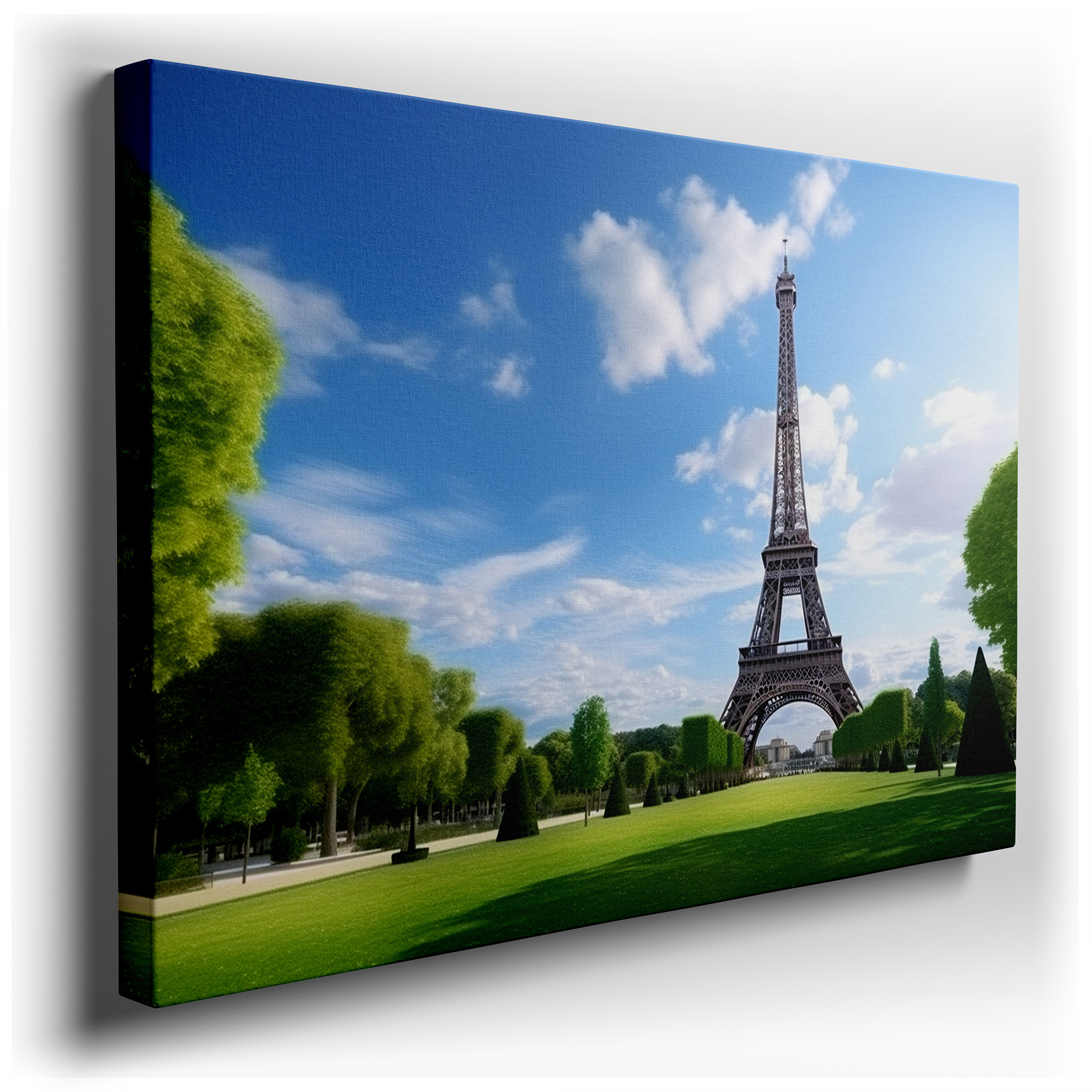 Paris Soul Gateway with Eiffel Tower and Lush Gardens Large Wall Art, Canvas Wall Art, Wall Decor for Office and