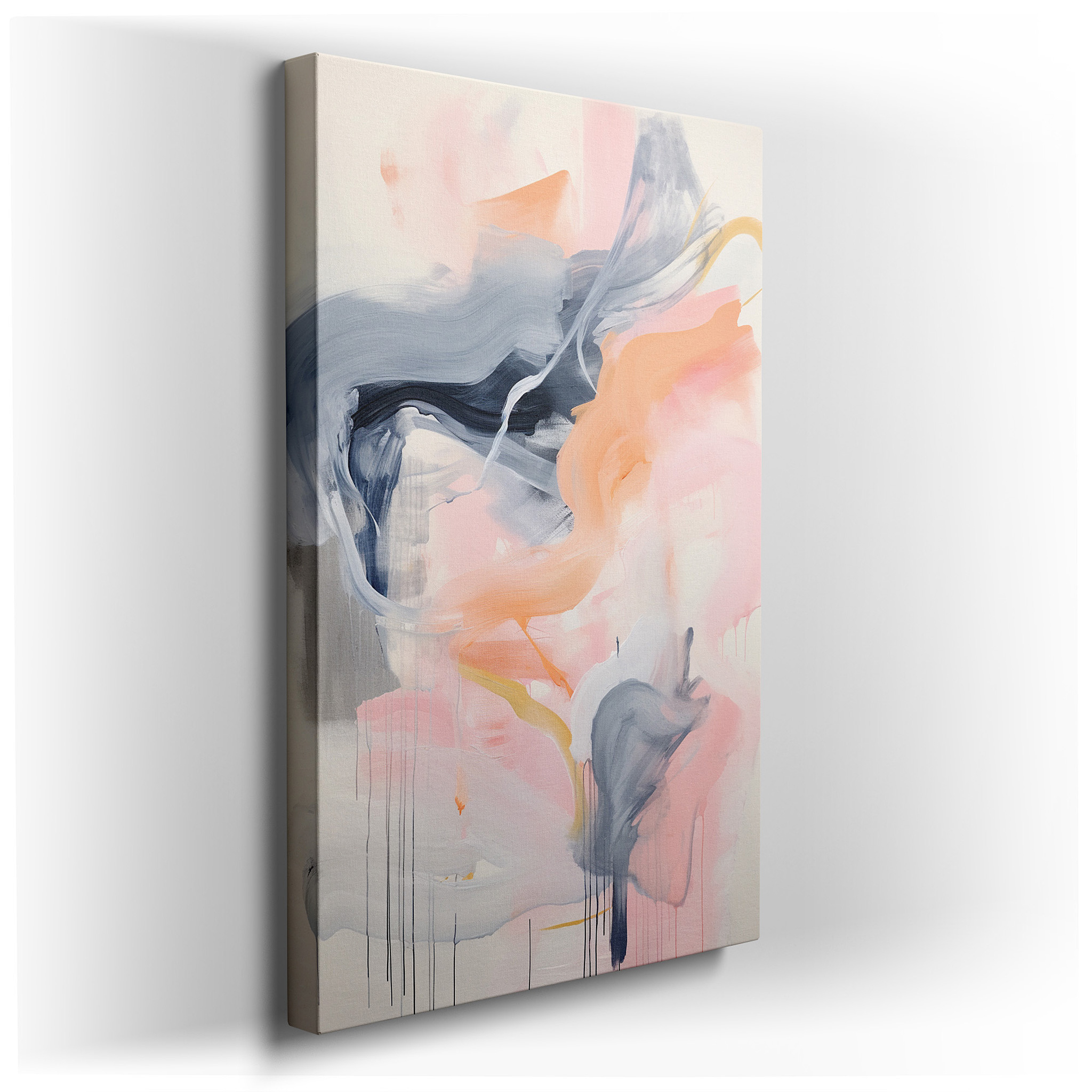 Pastel Serenity Symphony: Dreamy Pinks, Blues, and Grays - Calming and Inspiring Large Wall Art, Canvas Decor for