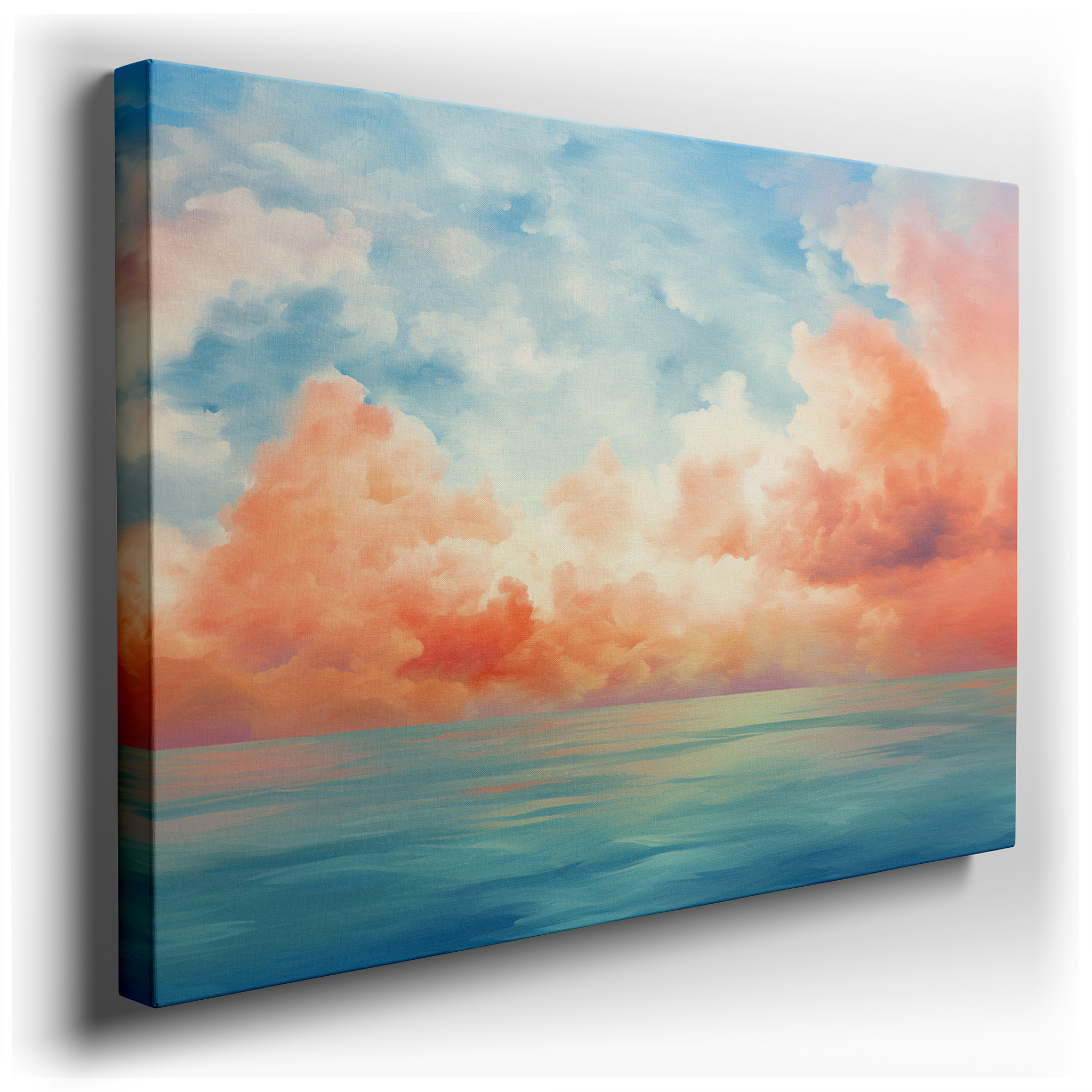 Pastel Tones of Serene Sky and Water, Perfect for Tranquil Reflection and Calm - Large Wall Art, Canvas Wall Art, Wall
