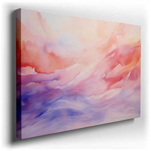 Pastel Watercolor Abstract Landscape: Serene and Tranquil - Canvas Wall Art