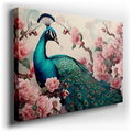 Peacock Majesty - Vibrant Blue and Green Canvas Wall Art