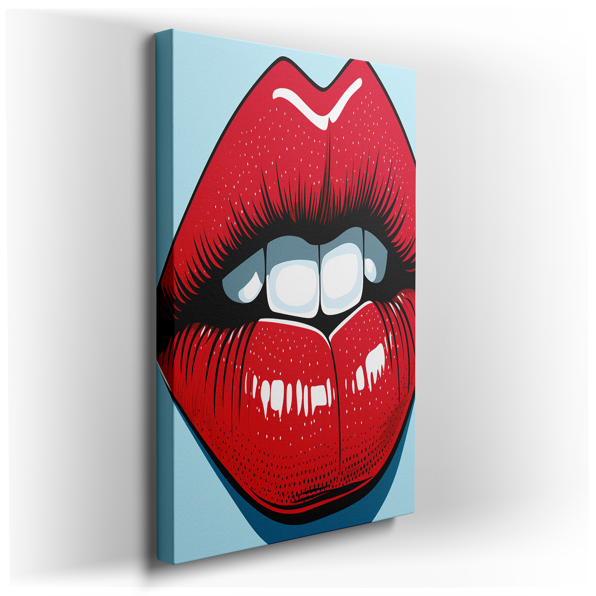 Plush Red Lips Symbolize Beauty and Confidence: Ideal for Modern Decor, Large Canvas Wall Art for Offices and Bedrooms